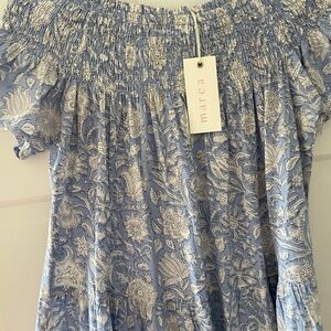 Marea blue block print dress